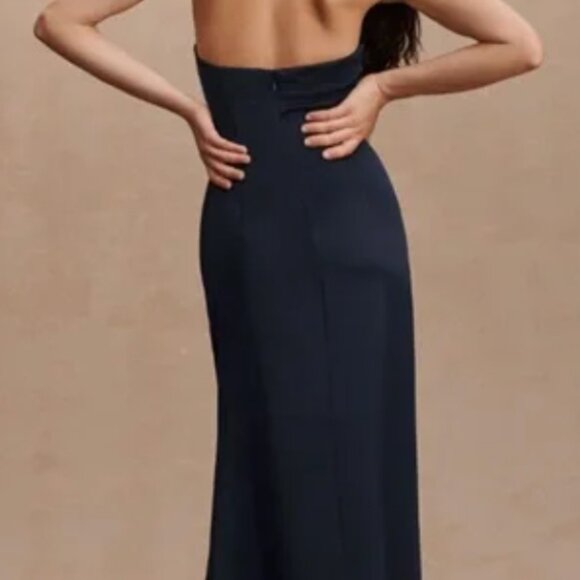 BHLDN Ruby Twist Halter Satin Gown - Picture 3 of 3